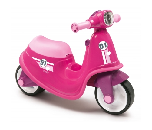 SMOBY Różowy jeździk skuter Ciche koła Pink Scooter