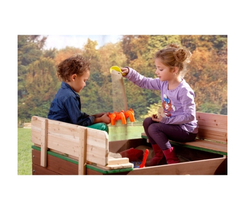 Ella Sandpit AXI wooden sandbox with benches