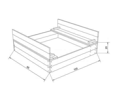 Ella Sandpit AXI wooden sandbox with benches