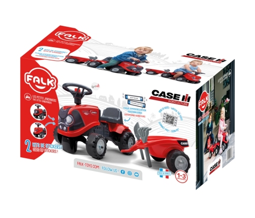 FALK Jeździk Traktorek Baby Case IH Ride-On Czerwony z Przyczepką + akc. od 12 miesięcy