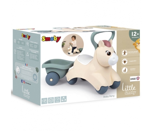 SMOBY Little Pierwszy Jeżdzik Pony Ride-On Kucyk z Przyczepką