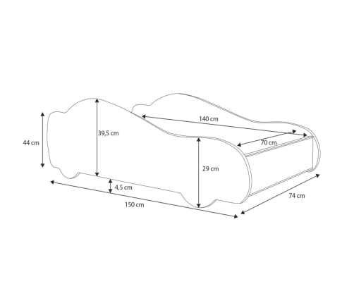 Batcar bed 140x70 - with mattress