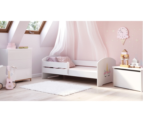 LUK children's bed 160x80 with railing - Unicorn horn