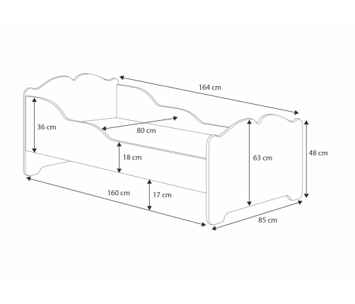 Anna double bed 160x80 - Princess