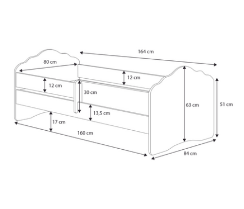 FALA single bed 160x80 with drawer - Baby elephant