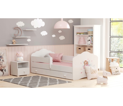 FALA children's bed 160x80 drawer - Girl with wings