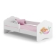 Wave single bed 140x70 with railing - Mermaid