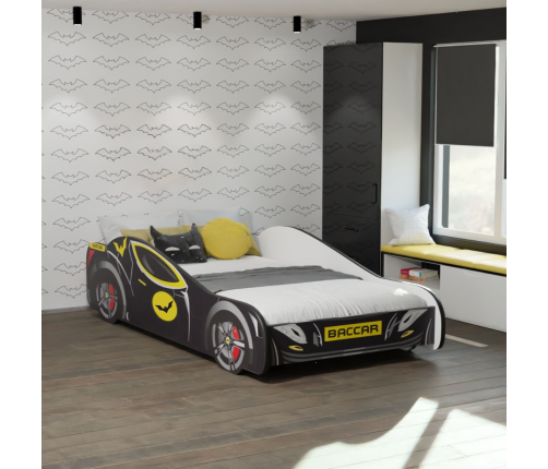 Детская кровать Batcar 160x80 с матрасом Black