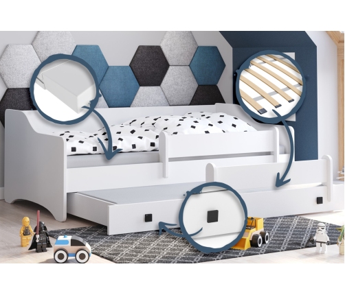 Двуспальная кровать ERYK II 160x80 - черные ручки