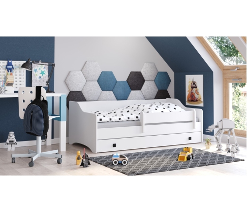 Vienguļamā gulta Erik 160x80 cm ar margām un atvilktni black