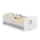 LUK children's bed 160x80 with railings - Blue Teddy Bear