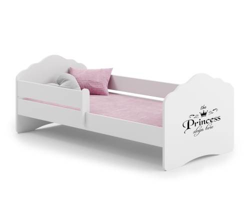 Wave children's bed 140x70 with railings - Princess