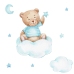 Двухместная кровать LUK 160x80 Blue Teddy Bear