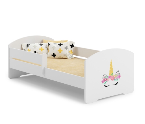 LUK children's bed 160x80 with railing - Unicorn horn