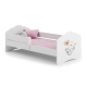 Wave single bed 140x70 with guard rail - Elephant