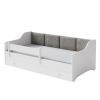 Single bed Erik 160x80 white - panel grey