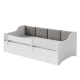 Single bed Erik 160x80 white - panel grey