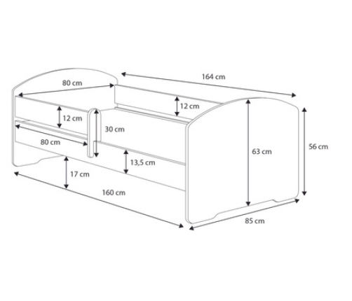 Bērnu gulta LUK ar atvilktni 160x80 Airplane