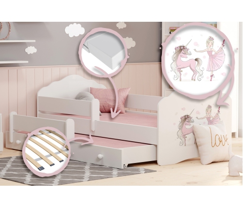 Divguļamā bērnu gulta FALA II 160x80 GIRL UNIT