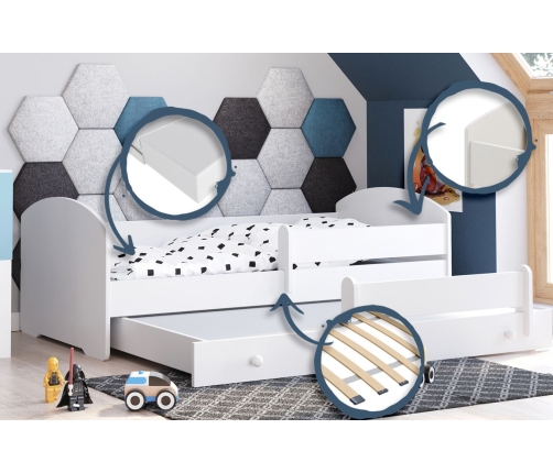 Divvietīga gulta LUK 160x80 white