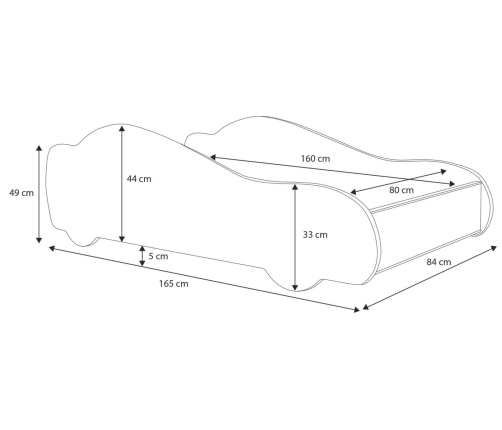 Bērnu gulta Batcar 160x80 ar matraci Speed