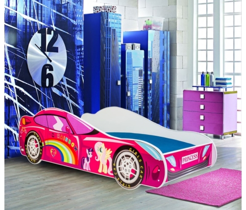 Bērnu gulta Batcar 160x80 ar matraci Pink