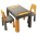 Bērnu galds un krēsliņš MULTIFUN graphite/mustard TegaBaby