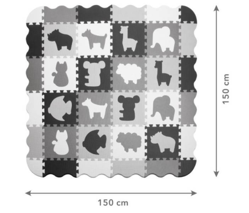 Развивающий коврик Пазл Kidwell Happy Zoo 30x30 см из 36 элементов