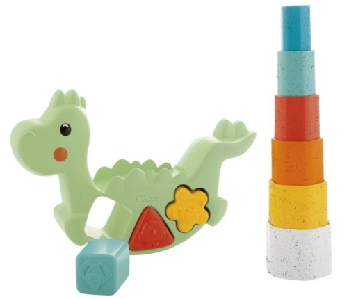 Attīstošā rotaļlieta-sortieris Balansējošs dinozaurs 2in1 Chicco Eco+ Dino