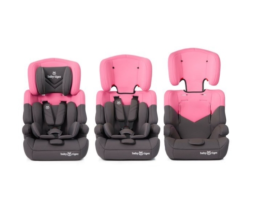 Baby Tiger Mali Grey pink Bērnu Autokrēsls 9-36 kg