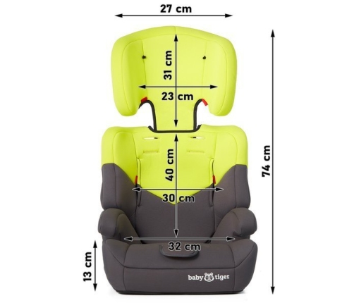 Baby Tiger Mali Grey yellow Детское автокресло 9-36 кг