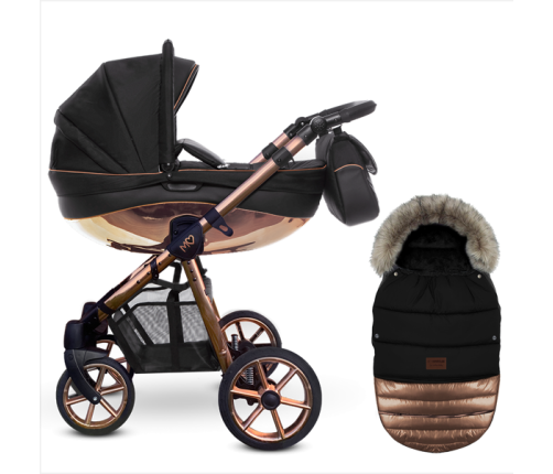 Babyactive Glossy Black Rose Gold DS_02 Bērnu ratu guļammaiss Soma