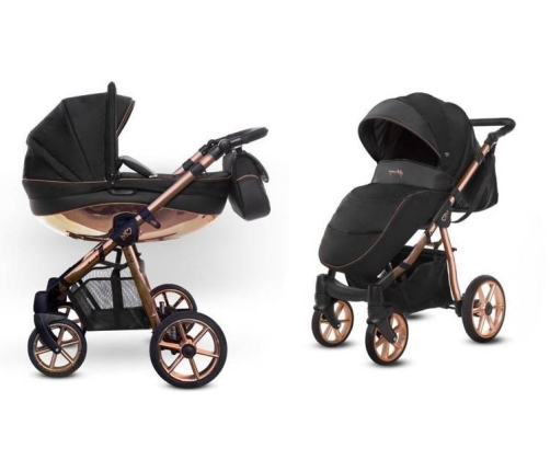 Babyactive Mommy Glossy Black/Rose Gold Bērnu Ratiņi 2in1