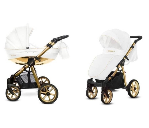 Babyactive Mommy Glossy White/Gold Bērnu Ratiņi 2in1