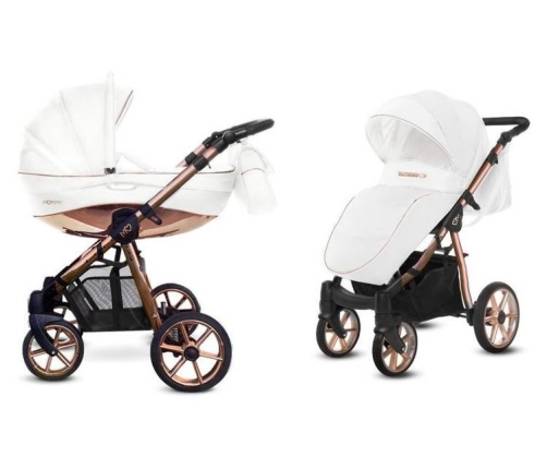 Babyactive Mommy Glossy White/Rose Gold Bērnu Ratiņi 2in1