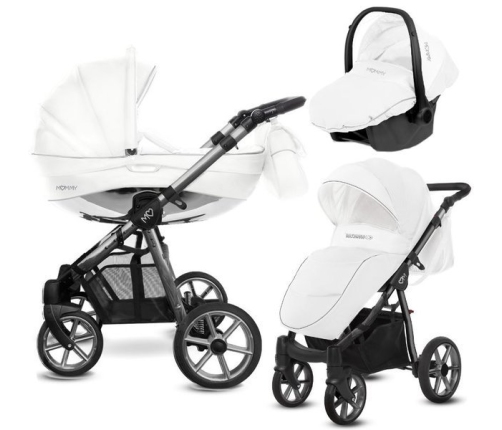 Babyactive Mommy Glossy White/Space Gray Bērnu Ratiņi 3in1