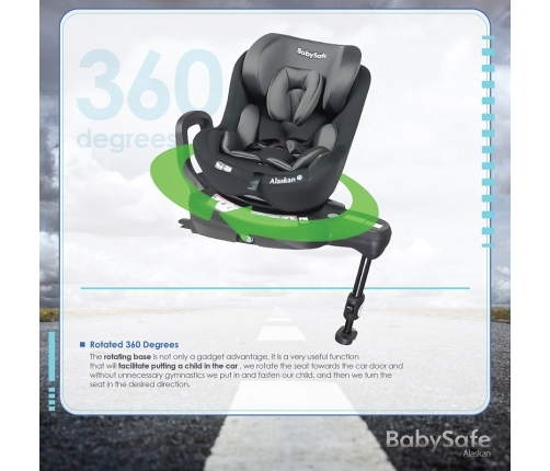 BabySafe Alaskan Black Bērnu Autokrēsls 0-18 kg