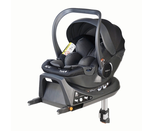 Babysafe York I-size Grey black + ISOFIX Base Bērnu Autokrēsls 0-13 kg