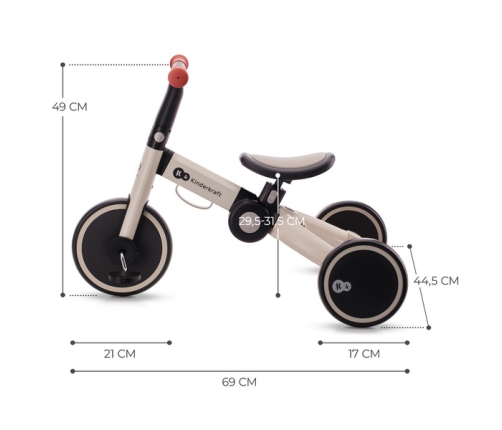 Беговел Kinderkraft 4TRIKE Silver Grey 3 в 1