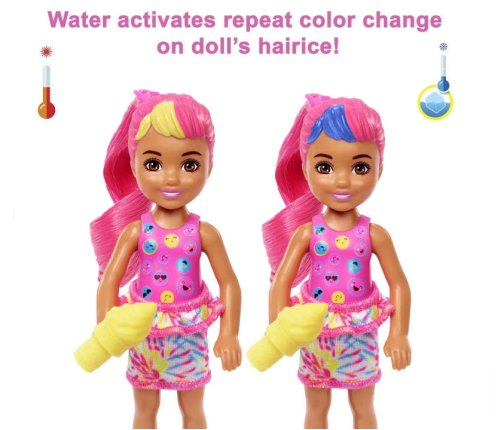 Barbie Color Reveal Chelsea Asst Neon Tie-Dye lelle HCC90