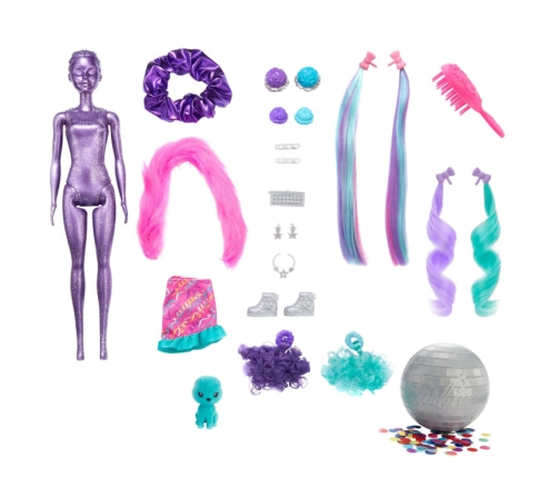 Barbie Color Reveal Hair Feature Playset кукла HBG38-2