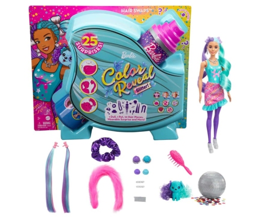 Barbie Color Reveal Hair Feature Playset lelle HBG38-2