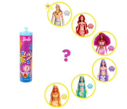 Barbie Color Reveal Rainbow Mermaids Series lelle HCC46