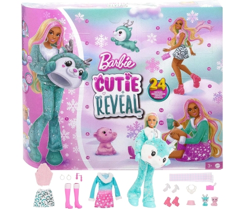 Barbie Cutie Reveal Advent Calendar + 24 Surprises HJX76 + Кукла