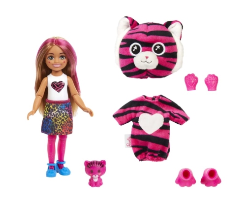 Barbie Cutie Reveal Chelsea Doll Jungle Friends Series Tiger HKR15 Kукла