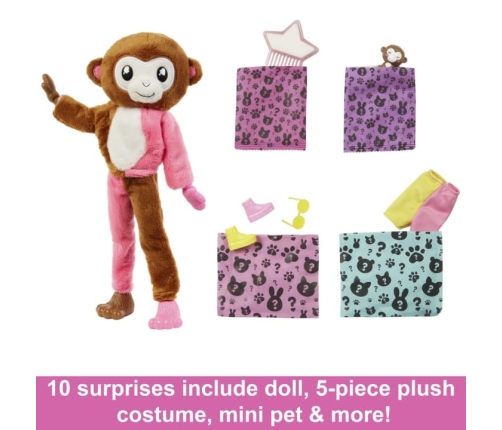 Barbie Cutie Reveal Jungle Friends Monkey HKR01 Kукла