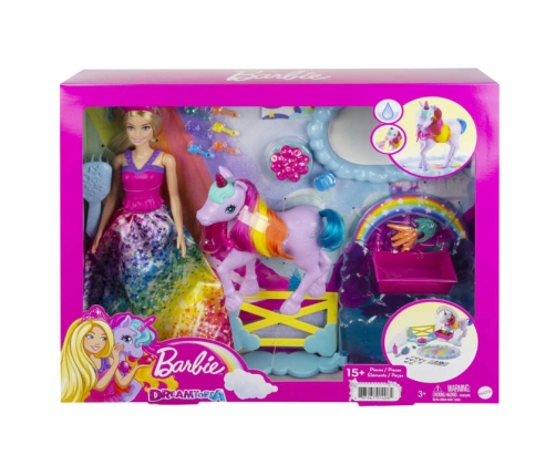 Barbie Dreamtopia Feature Pet Nurturing Playset lelle ar vienradzi GTG01