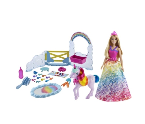 Barbie Dreamtopia Feature Pet Nurturing Playset lelle ar vienradzi GTG01