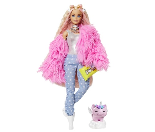 Barbie Extra Doll-Fluffy Pink Jacket lelle GRN28