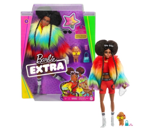 Barbie Extra Doll-Rainbow Coat lelle GVR04